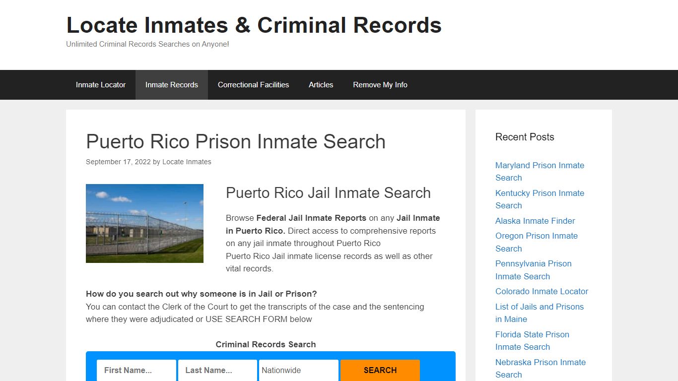 Puerto Rico Prison Inmate Search – Locate Inmates & Criminal Records